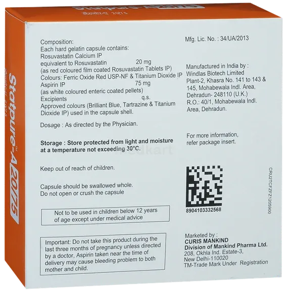 statpure a 20/75mg capsule 15's